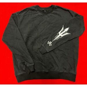 ETHOS Black Crewneck Sweatshirt Graphic Print Sleeve Men's Size M